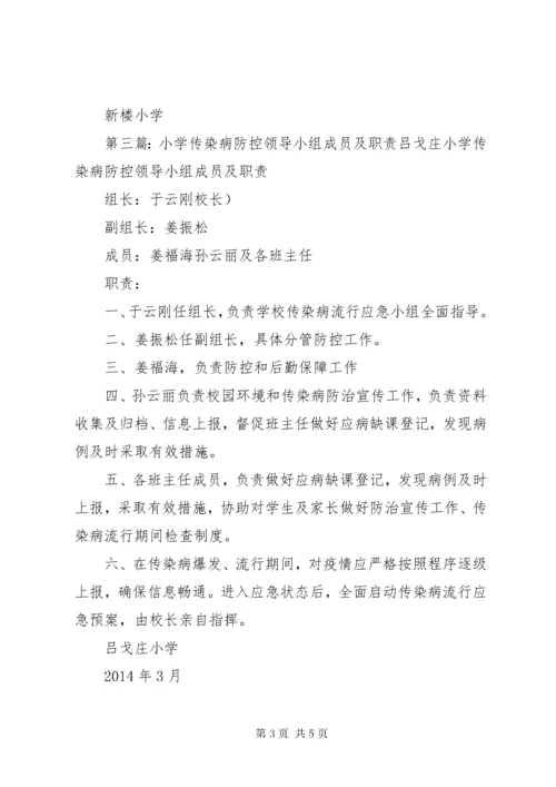 传染病防控领导小组及职责分工.docx