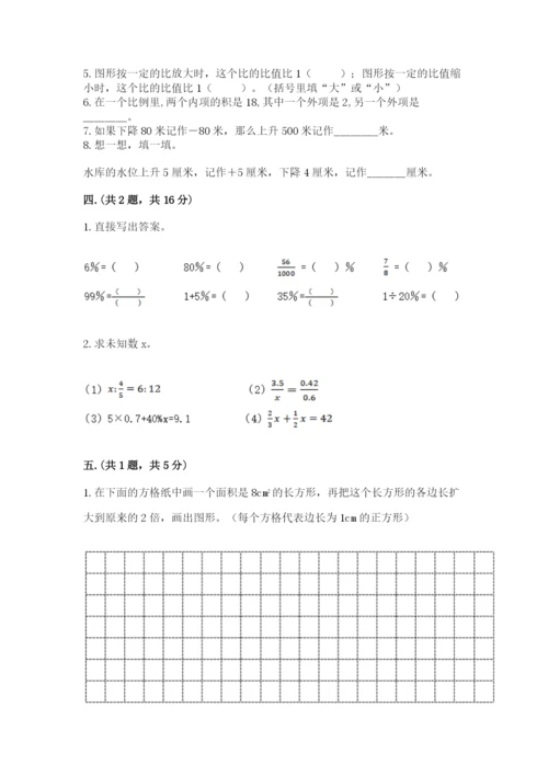 人教版数学六年级下册试题期末模拟检测卷（精选题）.docx