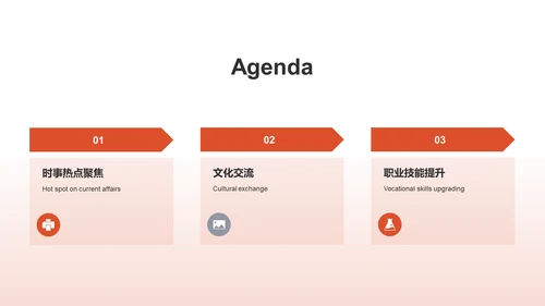 红色商务英语汇报PPT模板