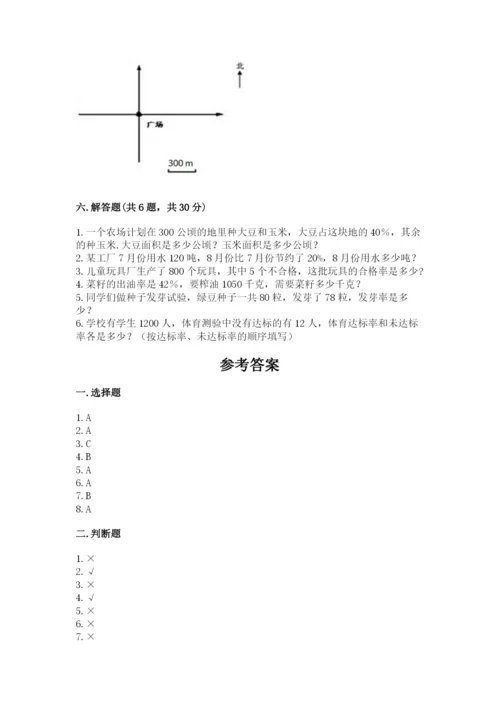 小学六年级上册数学期末测试卷（考点提分）.docx