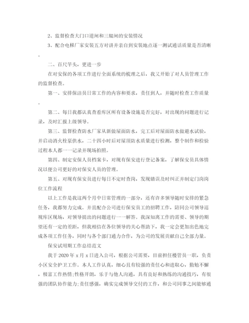 精编之试用期的工作总结范文.docx