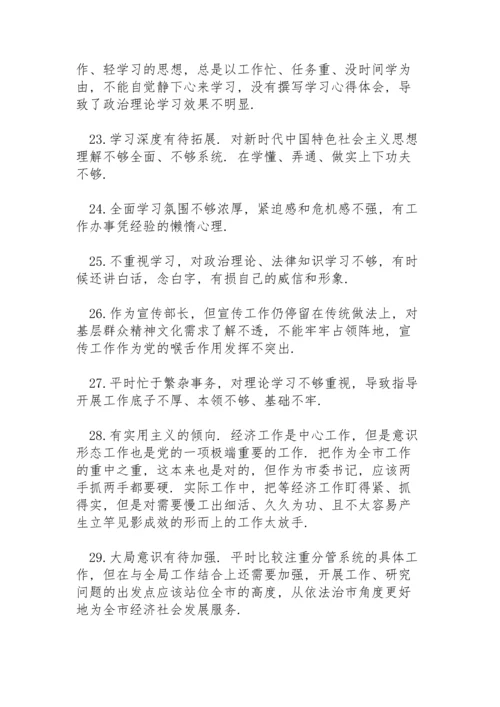 政府班子民主生活会批评意见.docx