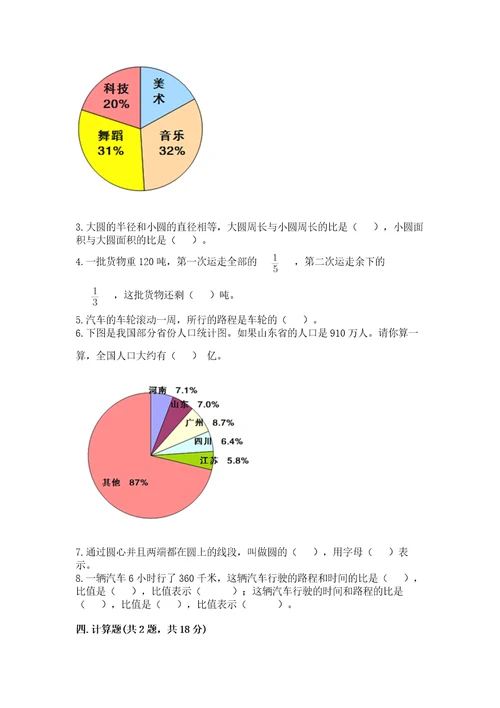 小学六年级数学上册期末考试卷及完整答案有一套