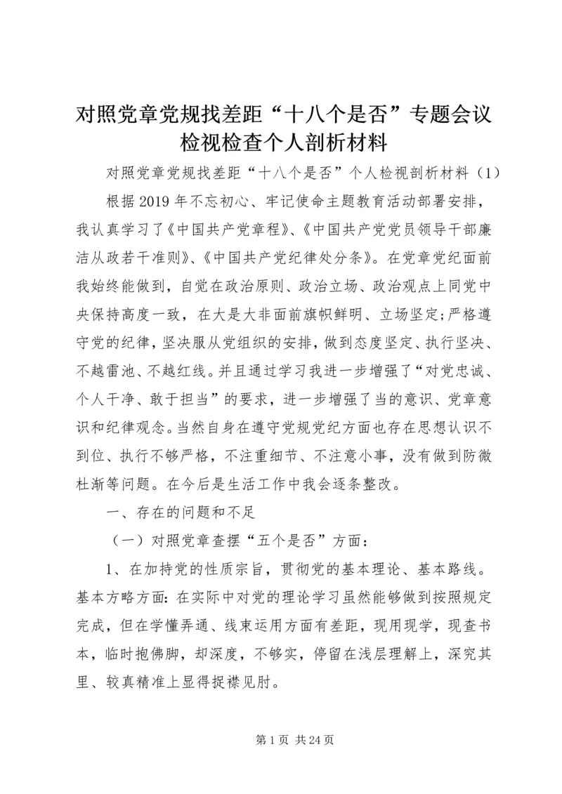 对照党章党规找差距“十八个是否”专题会议检视检查个人剖析材料 (5).docx