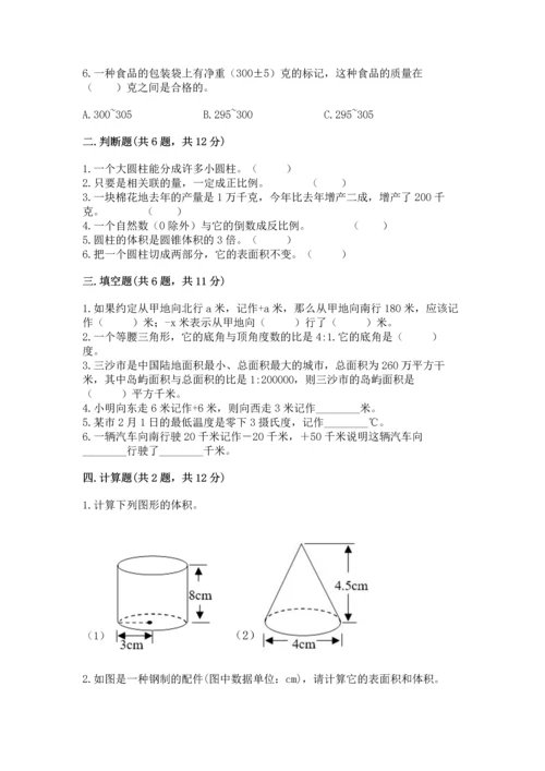 人教版六年级下册数学期末测试卷带答案（综合题）.docx