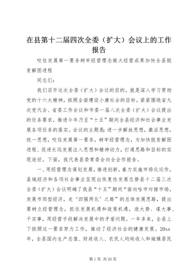 在县第十二届四次全委（扩大）会议上的工作报告 (2).docx