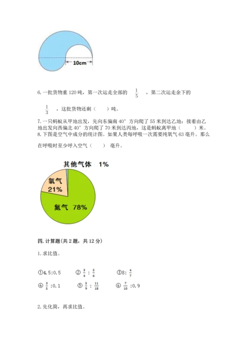 小学数学六年级上册期末测试卷及参考答案【精练】.docx