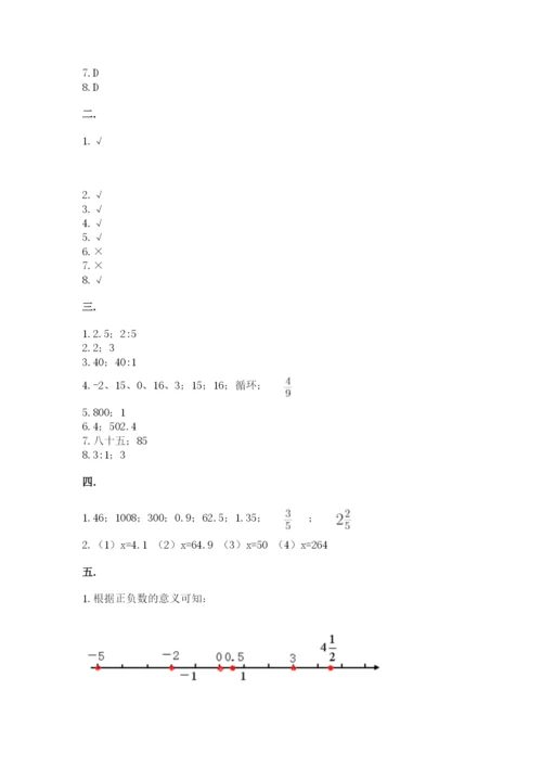 小学六年级数学毕业试题及完整答案（各地真题）.docx