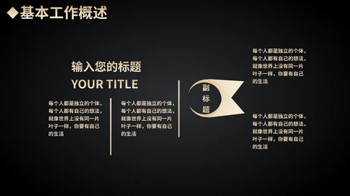黑金奢华工作总结汇报通用PPT模板