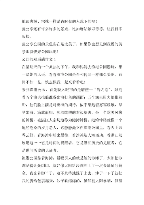 公园的观后感作文600字