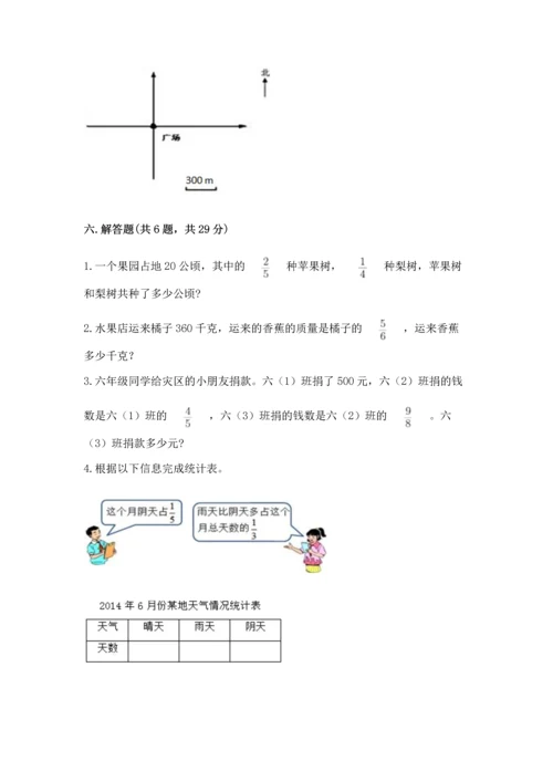 人教版六年级上册数学期中测试卷精品（b卷）.docx