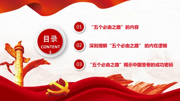 党支部学习五个必由之路解读党课PPT模板