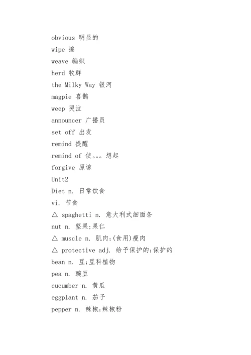 人教版高中英语必修三单词表.docx
