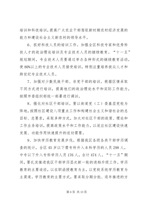 干部教育十一五计划.docx