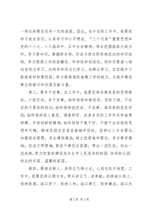 城建局长任职前在人大的供职报告.docx