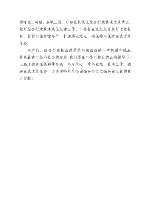 在综合行政执法改革专项推进会议上的讲话.docx