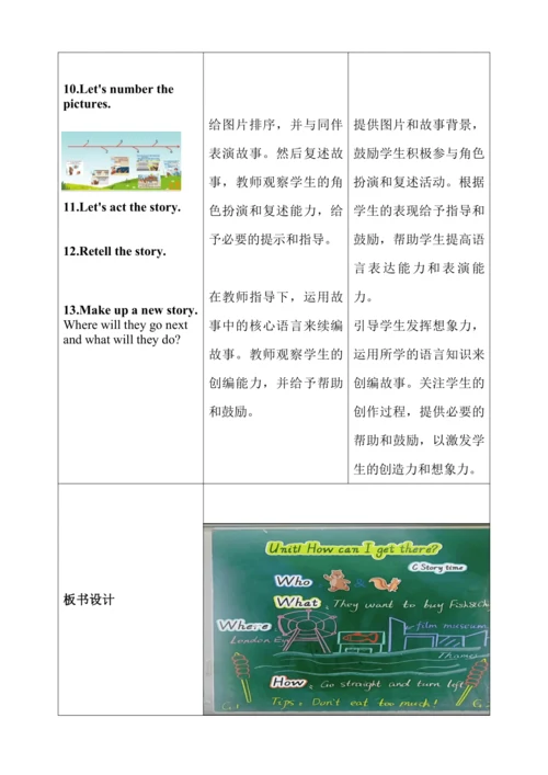 Unit1 How can I get there C story time大单元教学设计（含教学反