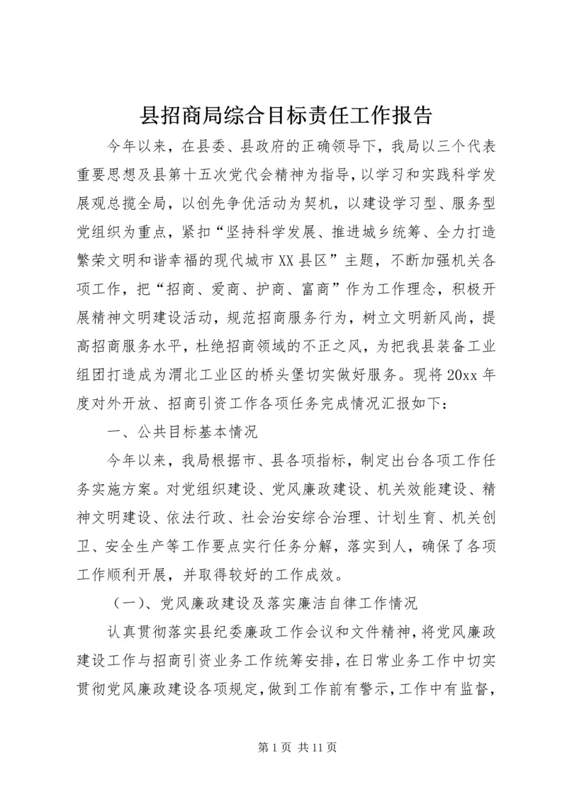 县招商局综合目标责任工作报告.docx