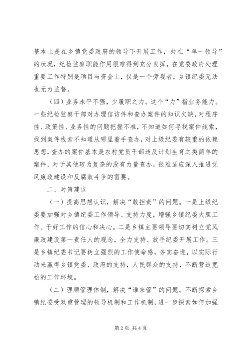 乡镇纪委书记履职存在的问题及建议.docx