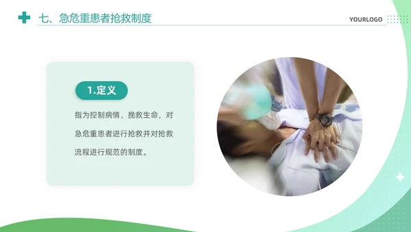 绿色清新简约医疗质量安全核心制度培训课件PPT