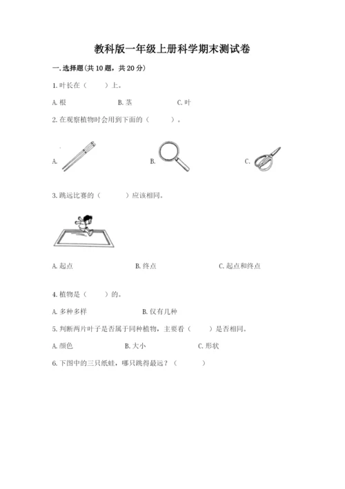 教科版一年级上册科学期末测试卷（b卷）.docx