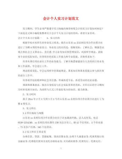 精编之会计个人实习计划范文2.docx