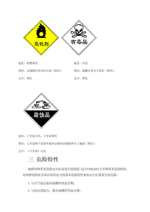 常见危险化学品分类与标志