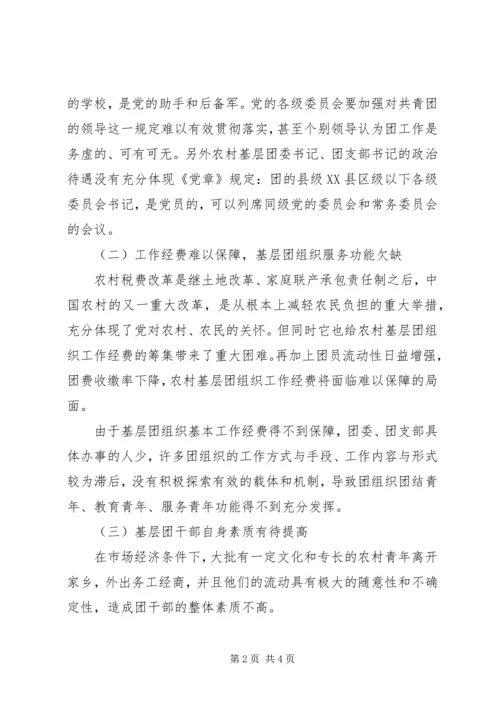 关于农村基层团组织建设的思考 (2).docx