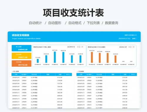 项目收支明细统计表