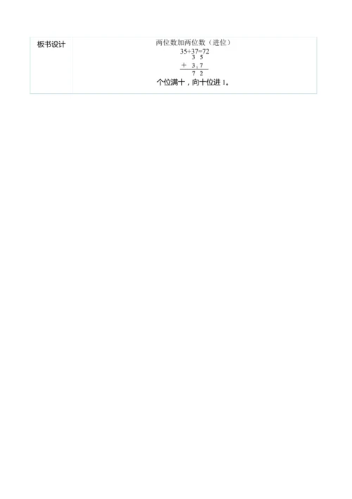 （大单元整体教学）2.2两位数加两位数（进位）（表格式）教学设计  人教版 二年级上册数学