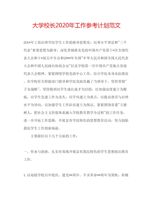 精编大学校长年工作参考计划范文.docx