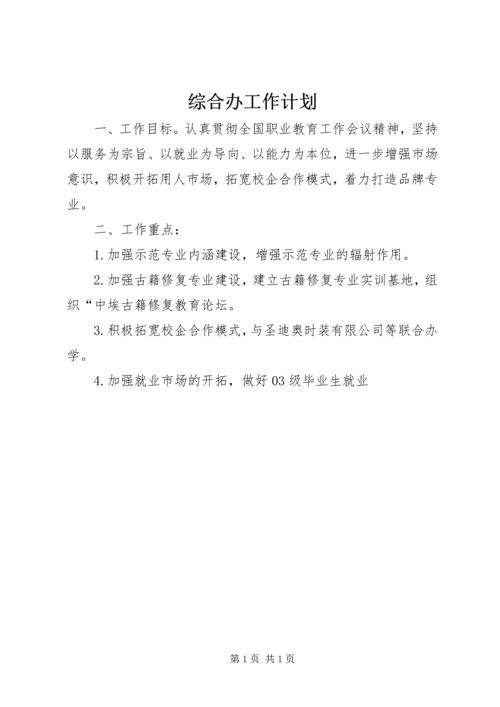 综合办工作计划.docx