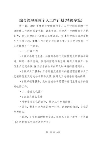 综合管理岗位个人工作计划(精选多篇).docx