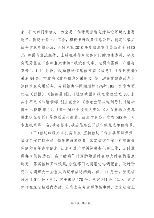 人社局办公室工作汇报材料.docx