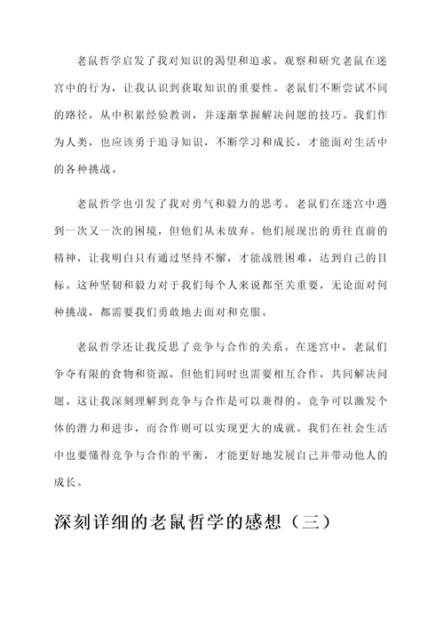 老鼠哲学的感想