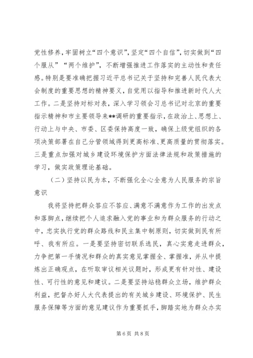 人大领导民主生活会个人对照检查讲话提纲.docx