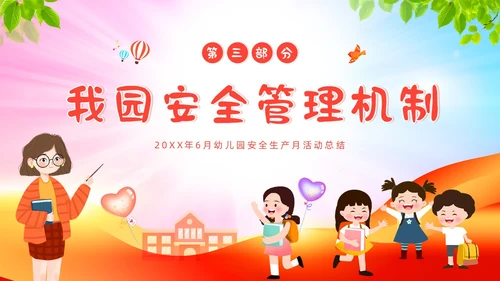 6月幼儿园安全生产月工作总结活动总结汇报PPT课件