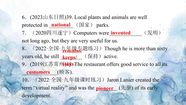 2024人教版九年级英语第六单元精选练习题课件