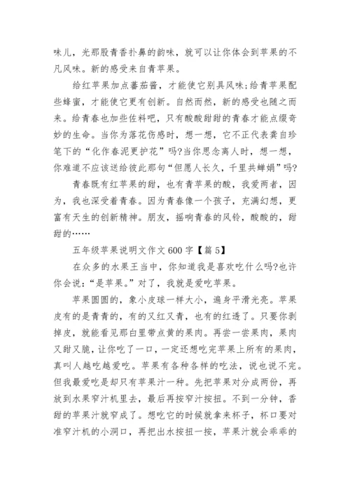 五年级苹果说明文作文600字(精选5篇).docx