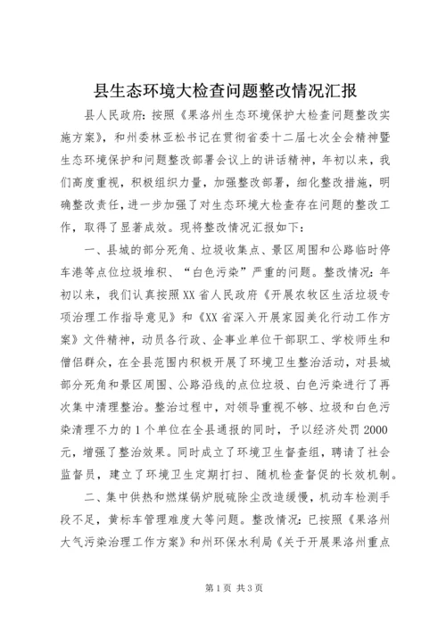 县生态环境大检查问题整改情况汇报.docx