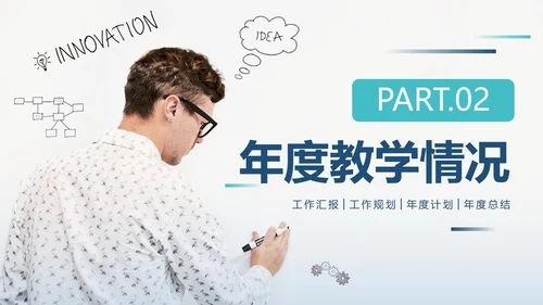 简约实景教育机构教师年终工作总结PPT模板