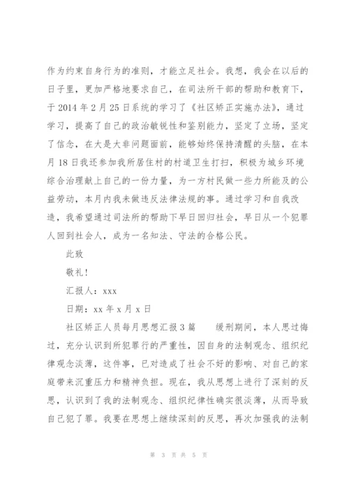 社区矫正人员每月思想汇报3篇.docx