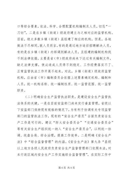 安全生产监管执法体系调研报告.docx