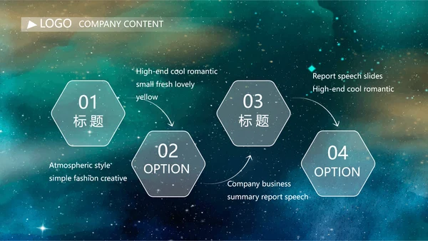 唯美星空商业计划书商务动态PPT模板