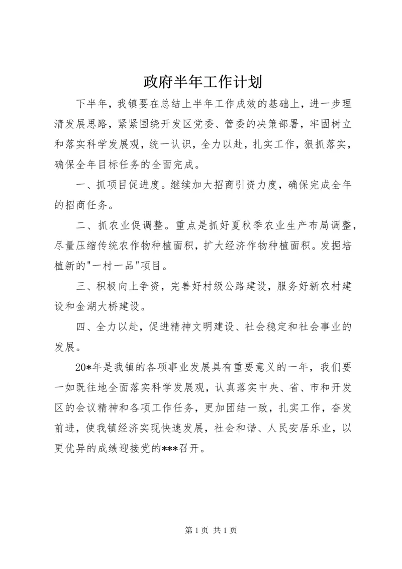 政府半年工作计划.docx