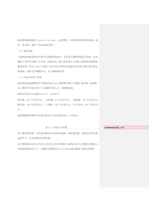 计算机网络专业课程设计校园网.docx