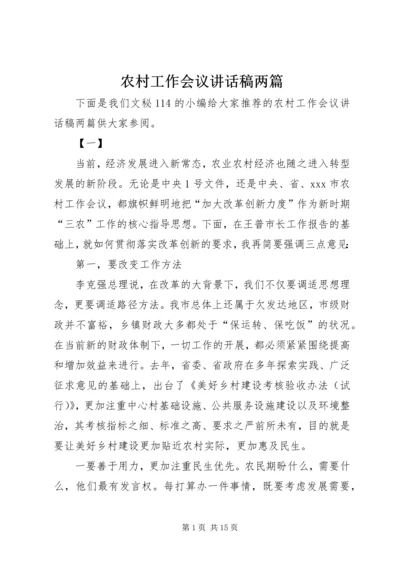 农村工作会议讲话稿两篇.docx
