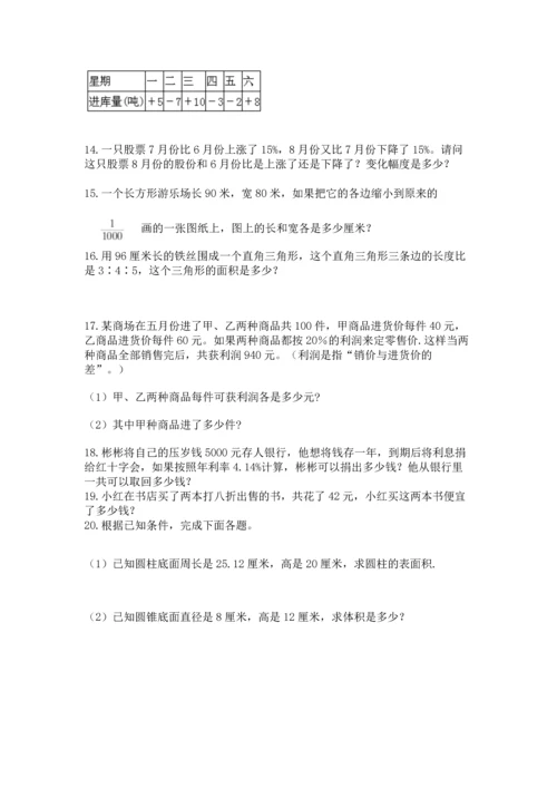 六年级小升初数学解决问题50道精品（满分必刷）.docx