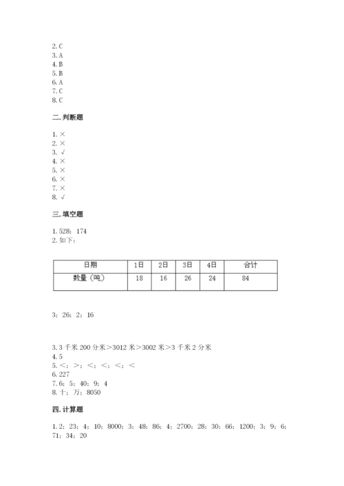 人教版三年级上册数学期中测试卷必考题.docx