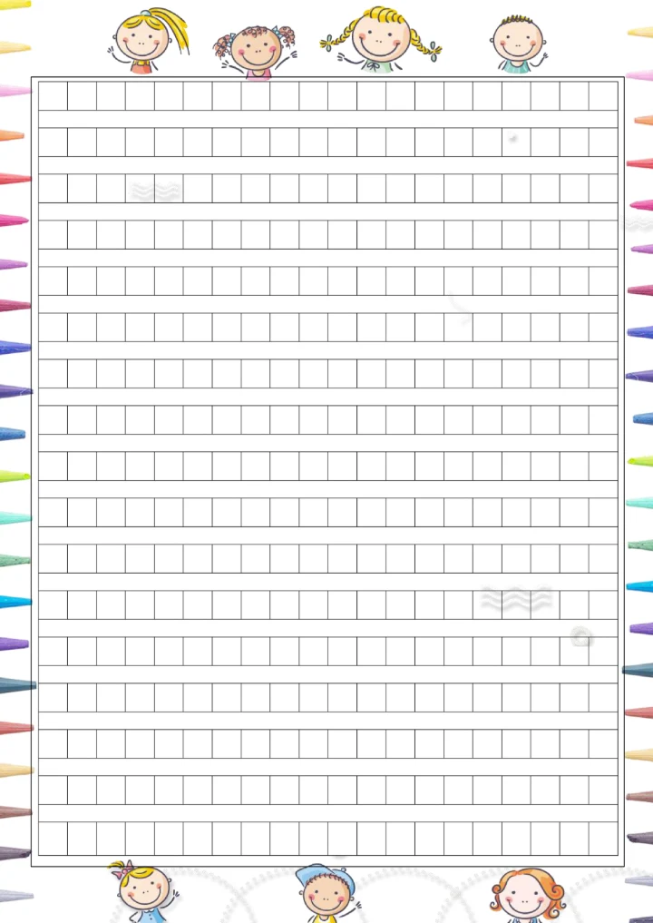 简约卡通作文方格纸可打印